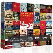 Amazon.com: 成人書籍拼圖1000 件及以上,復古書籍封面拼圖47 本大美國小說,PICKFORU 文學拼圖書作為書籍主題禮物: 玩具和遊戲
