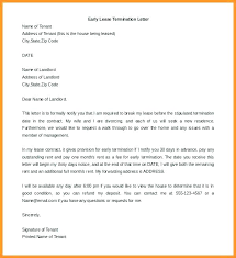 Sample Lease Termination Letter From Tenant To Landlord Of Printable
