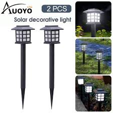 Auoyo 2pcs Solar Garden Lights Outdoor
