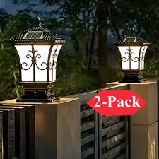 2 Pack Led Solar Powered Fence Post
