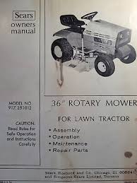 sears lt10e lawn tractor 36 mower