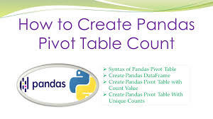 how to create pandas pivot table count