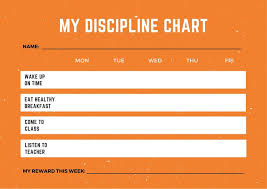 Orange Grunge Simple Discipline Reward Chart Templates By