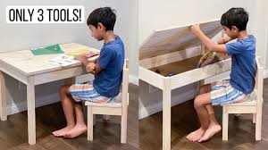 Create the best environment for your kids with the easel desk and give them a bright future! Easy Diy Kids Desk With Storage And Chair Beginner Friendly 1 Day Project Youtube
