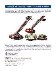Chordophones , aerophones , membranophones and idiophones. Musical Instruments Manufacturers In India By Rikhiram Issuu
