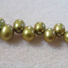 top drilled pearls olive 8mm