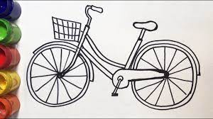 Vẽ xe đạp đơn giản và tô màu cho bé | Dạy bé vẽ | Sepeda Halaman Mewarnai -  YouTube