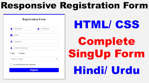 responsive registration form using html