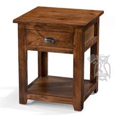 Knotty Rustic Alder Wood End Table