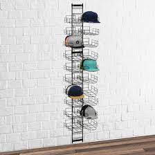 Wall Mounted Black Baseball Cap Rack