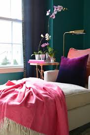 hot pink throw eclectic living room