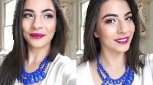 fall makeup tutorial fuchsia lips