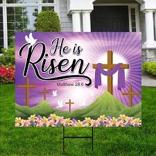 Risen Yard Sign Coroplast Easter