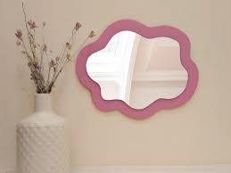 Pink Cloud Wavy Mirror Wall Decor