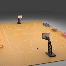 3d cartoon basketball gym 2 model