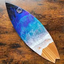 Purple Galaxy Ocean Surfboard Wall Art