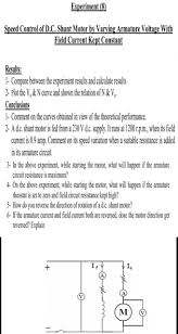 sd control of d c shunt motor