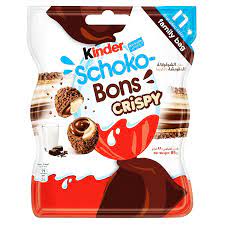 Kinder Schokobons Crispy – Ferrero Kinderschokolade Geschenk – Schoko bons  Crispies Edition für Kinder und Erwachsene - 1er Pack (1 x 89g) :  Amazon.de: Lebensmittel & Getränke