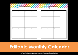 Printable Calendar 2 Page Monthly Rainbow Mesmerizing Month 2017