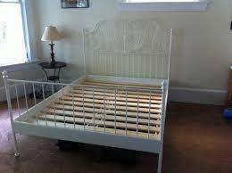 ikea leirvik slatted bed frame white