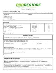 material safety data sheet prore