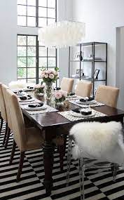 dinner party table black white pink