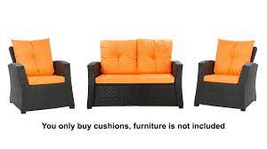 a set of rattan cushions for 4 5 people