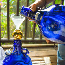 Five Liter Sandblasted Bottle Blue