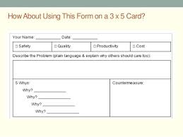 How About Using This Form On A 3 X 5 Card Safety Suggestion Template
