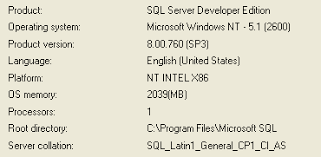 sql server versions you are running