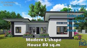 modern l shape house 80 sq m you