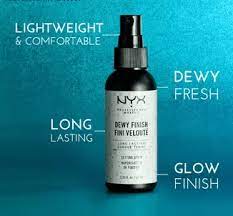 nyx dewy finish makeup setting spray