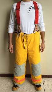Lion Apparel Firefighter Turnout Gear Yellow Pants Red