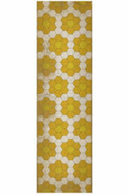 Yellow Aline Vinyl Floor Cloth Custom