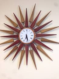 Midcentury Modern Sunburst Wall Clock