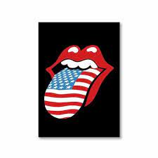 rolling stones poster patriotic lips