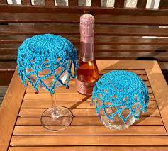 Beaded Crochet Glass Cover Wine Glass