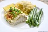 baked fish with sour cream topping