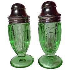 vintage green depression glass hazel