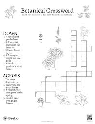 botanical crossword beeloo printable
