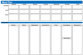 25 Free Weekly Daily Meal Plan Templates For Excel And Word