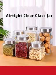 Clear Glass Storage Canister Jar With