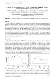 Pdf A Study On Incorporating The Tabular Cusum And Shewhart