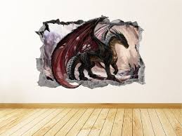 Dragon Wall Decal Smashed 3d Graphic