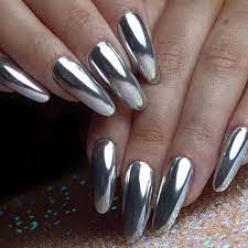 metal metallic mirror chrome nails art