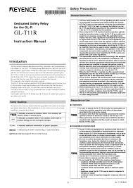 keyence gl t11r user manual
