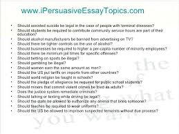 Persuasive Essay Topics Examples Best Persuasive Essay Topics