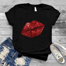 red kissing lipstick glitter lips kiss