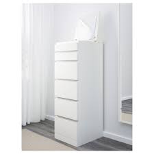 The frame is made of solid pinewood with a white finish and boasts a contemporary style. Malm White Mirror Glass Chest Of 6 Drawers 40x123 Cm Ikea