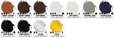 Colour Chart For Mont Marte Oil Colours
